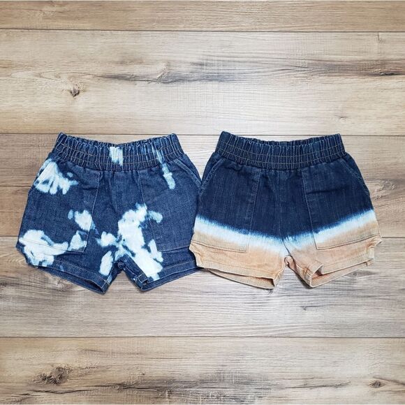 Tiny Whales Boys Size 5 Elastic Waist Retro Dad Shorts Bundle of 2 - Picture 1 of 3